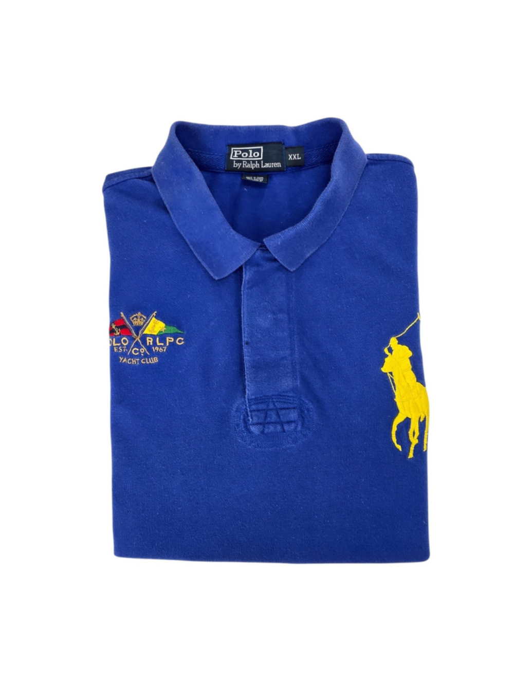 Heritage Preppy Polo Ralph Lauren Yacht Club Polo Men XXL Blue Big Pony